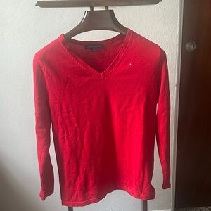 Tommy Hilfiger Classic Red V-Neck Pullover